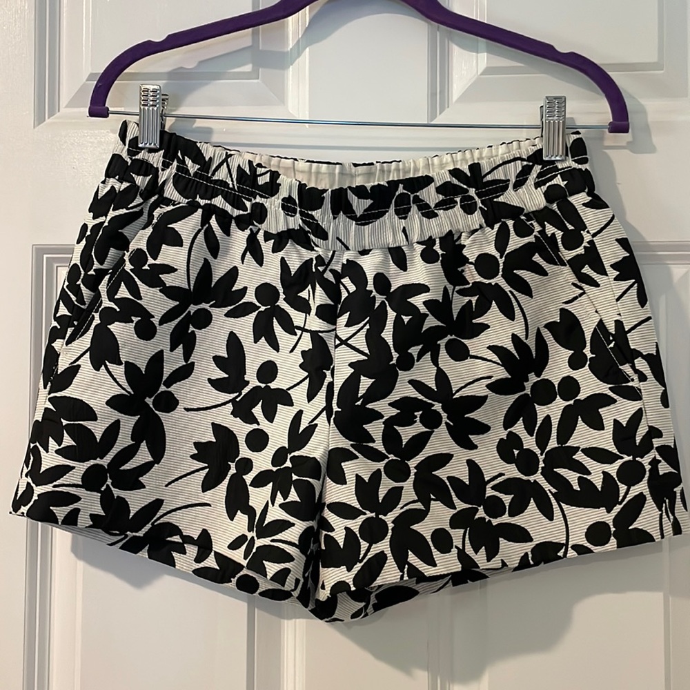J. Crew Black and White Floral Shorts